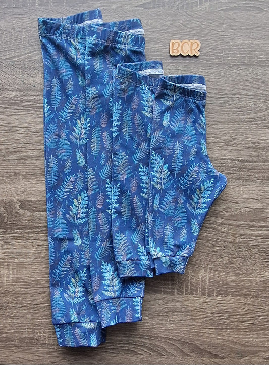 Navy Ferns Leggings